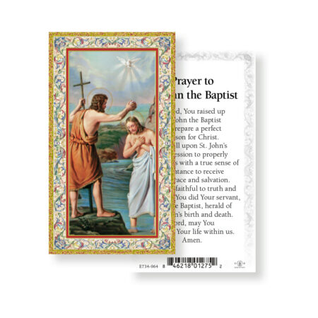 Saint John the Baptist Gold-Stamped Holy Card - 100 Pack