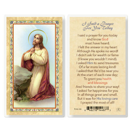 I Said a Prayer For You Today Gold-Stamped Laminated Holy Card - 25 Pack