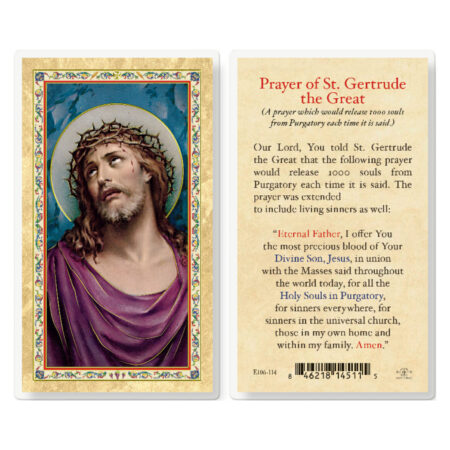 Prayer for Souls in Purgatory Gold-Stamped Laminated Holy Card - 25 Pack