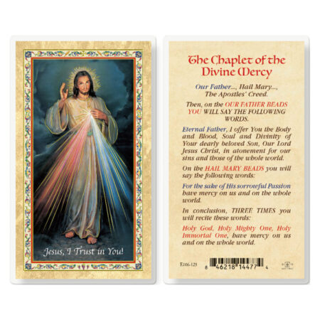 Chaplet of the Divine Mercy Gold-Stamped Laminated Holy Card - 25 Pack