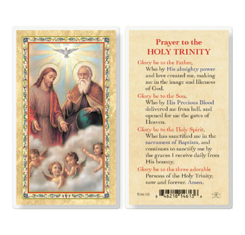 Prayer to Holy Trinity Gold-Stamped Laminated Holy Card - 25 Pack