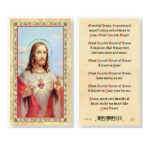 Sacred Heart of Jesus Prayer Gold-Stamped Laminated Holy Card - 25 Pack