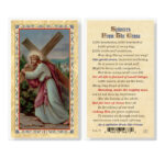 Splinters From the Cross Gold-Stamped Laminated Holy Card - 25 Pack