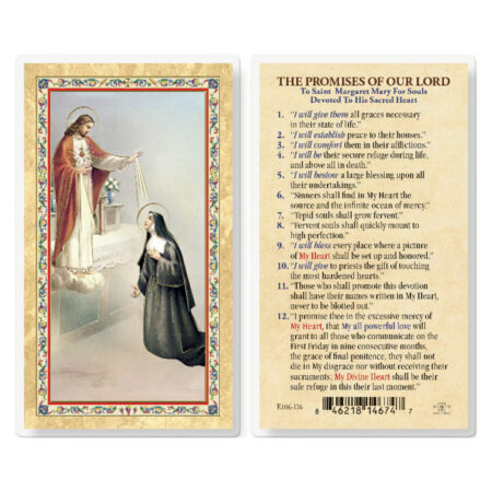 The Promises of Our Lord Gold-Stamped Laminated Holy Card - 25 Pack