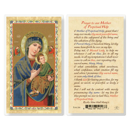 Our Lady of Perpetual Gold-Stamped Laminated Holy Card - 25 Pack