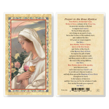 Rose Mystica Gold-Stamped Laminated Holy Card - 25 Pack