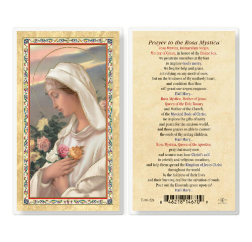 Rose Mystica Gold-Stamped Laminated Holy Card - 25 Pack