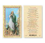 Lovely Lady Dressed in Blue Gold-Stamped Laminated Holy Card - 25 Pack