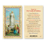 Prayer to Our Lady of Fatima Gold-Stamped Laminated Holy Card - 25 Pack