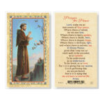 St. Francis Prayer for Peace Gold-Stamped Laminated Holy Card - 25 Pack