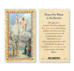 Prayer for Those in the Service Gold-Stamped Laminated Holy Card - 25 Pack