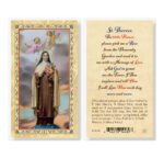 St. Theresa - Pick Me a Rose Gold-Stamped Laminated Holy Card - 25 Pack