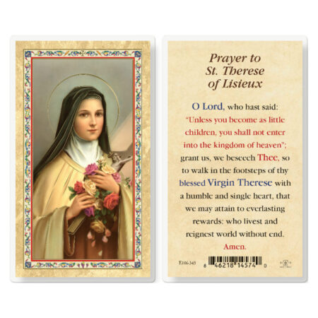 St. Theresa Gold-Stamped Laminated Holy Card - 25 Pack