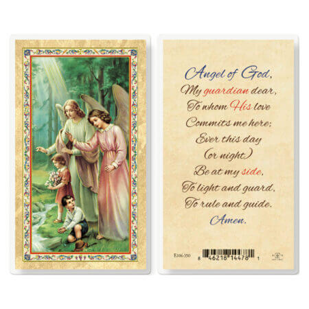 Guardian Angel - Angel of God Gold-Stamped Laminated Holy Card - 25 Pack