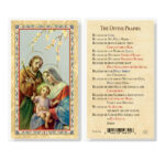 The Divine Praises - Holy Family Gold-Stamped Laminated Holy Card - 25 Pack