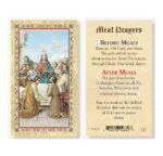 Meal Prayers - The Last Supper Gold-Stamped Laminated Holy Card - 25 Pack