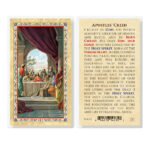 Apostle's Creed - Last Supper Gold-Stamped Laminated Holy Card - 25 Pack