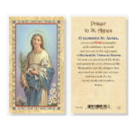 St. Agnes Gold-Stamped Laminated Holy Card - 25 Pack