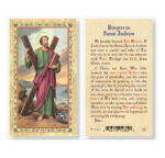 St. Andrew Gold-Stamped Laminated Holy Card - 25 Pack