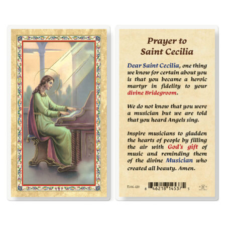 Prayer to St. Clare Gold-Stamped Laminated Holy Card - 25 Pack