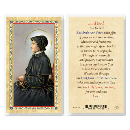 Prayer to St. Elizabeth Seton Gold-Stamped Laminated Holy Card - 25 Pack