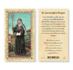 St. Gertrude Gold-Stamped Laminated Holy Card - 25 Pack