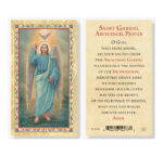 St. Gabriel Gold-Stamped Laminated Holy Card - 25 Pack
