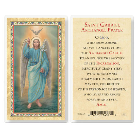 St. Gabriel Gold-Stamped Laminated Holy Card - 25 Pack
