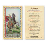 Prayer to St. George Gold-Stamped Laminated Holy Card - 25 Pack