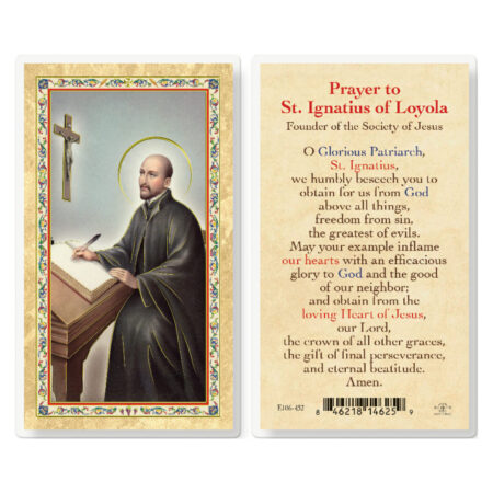 St. Ignatius Loyola Gold-Stamped Laminated Holy Card - 25 Pack