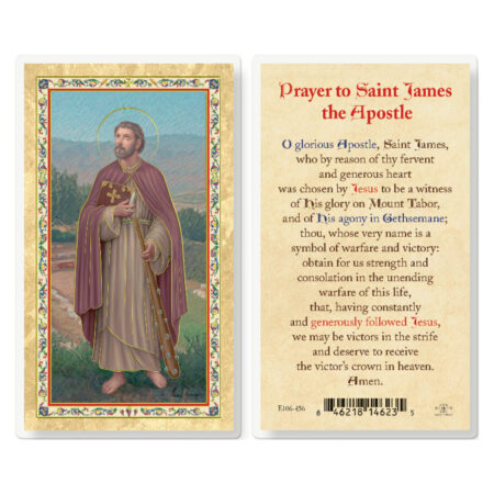 Prayer to St. James Gold-Stamped Laminated Holy Card - 25 Pack