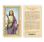 Prayer in Honor of St. Lucy Gold-Stamped Laminated Holy Card - 25 Pack