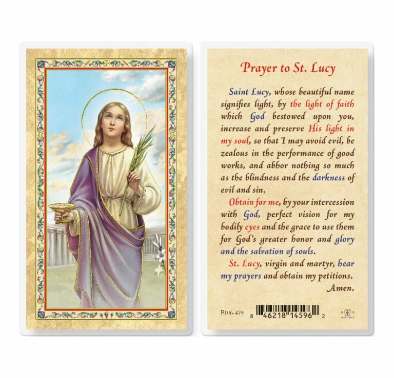 Prayer to St. Lucy Gold-Stamped Laminated Holy Card - 25 Pack - Buy ...