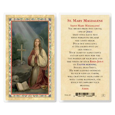 Prayer to Mary Magdalene Gold-Stamped Laminated Holy Card - 25 Pack