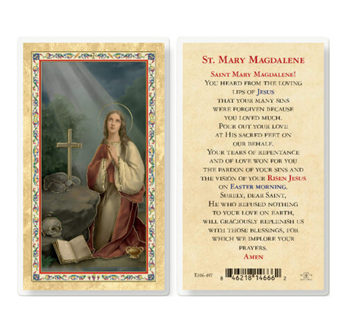 Prayer to Mary Magdalene Gold-Stamped Laminated Holy Card - 25 Pack