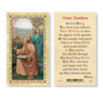 St. Matthew w/ Prayer Gold-Stamped Laminated Holy Card - 25 Pack