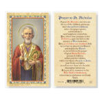 Prayer to St. Nicholas Gold-Stamped Laminated Holy Card - 25 Pack