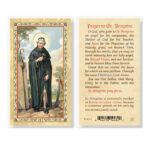 Prayer to St. Peregrine Gold-Stamped Laminated Holy Card - 25 Pack