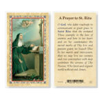Prayer to St. Rita Gold-Stamped Laminated Holy Card - 25 Pack