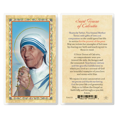 Saint Teresa of Calcutta - With Prayer Gold-Stamped Laminated Holy Card - 25 Pack