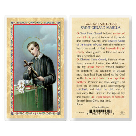 St. Gerard - Prayer for Safe Delivery Gold-Stamped Laminated Holy Card - 25 Pack
