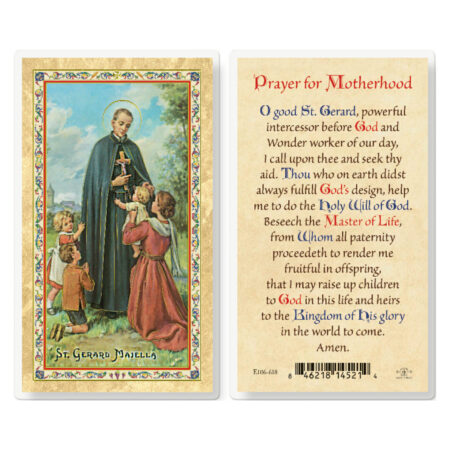 St. Gerard - Motherhood Prayer Gold-Stamped Laminated Holy Card - 25 Pack