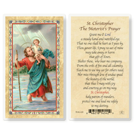 St. Christopher - Motorist Prayer Gold-Stamped Laminated Holy Card - 25 Pack