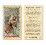 Prayer Before a Journey Gold-Stamped Laminated Holy Card - 25 Pack