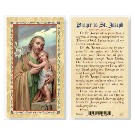 St. Joseph Prayer to 1900 Year Gold-Stamped Laminated Holy Card - 25 Pack