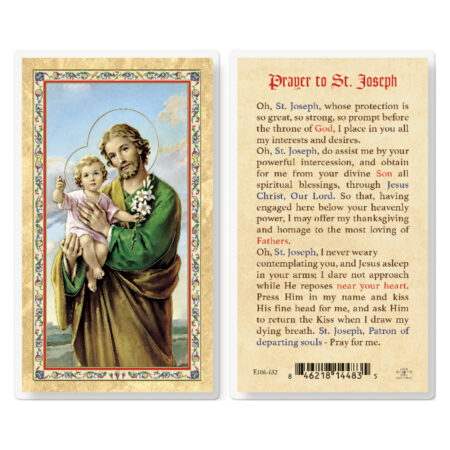 St. Joseph - 50th Year Our Lord Gold-Stamped Laminated Holy Card - 25 Pack