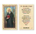 St. Benedict - God Our Father Gold-Stamped Laminated Holy Card - 25 Pack