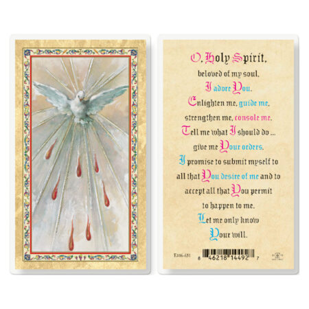 Holy Spirit Prayer - Confirmation Gold-Stamped Laminated Holy Card - 25 Pack