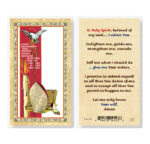 Confirmation - O Holy Spirit Gold-Stamped Laminated Holy Card - 25 Pack
