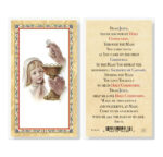 Communion Girl - Popular Prayer Gold-Stamped Laminated Holy Card - 25 Pack